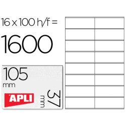 Caja Etiquetas APLI 105 x 37 mm. 100 hojas