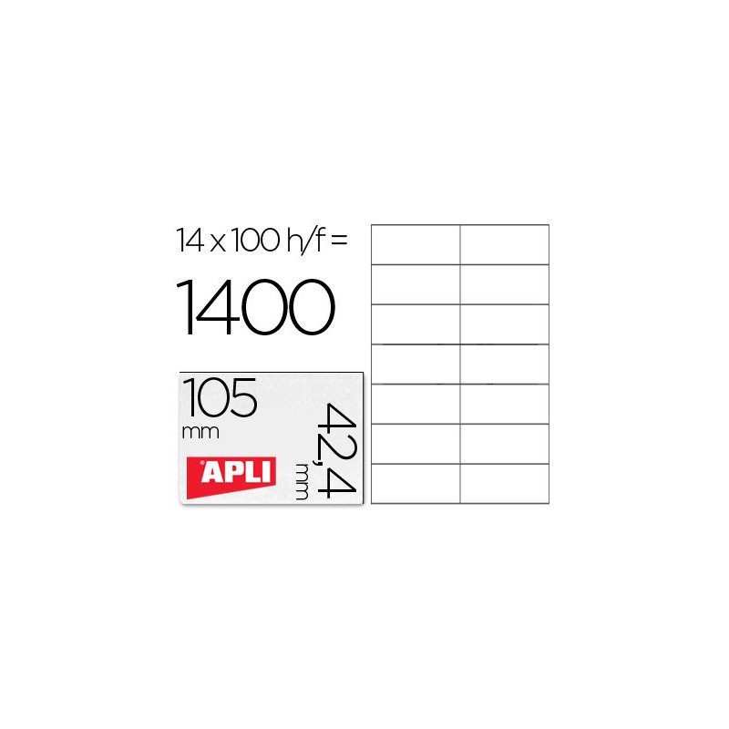Caja Etiquetas APLI 105 x 42.4 mm. 100 hojas