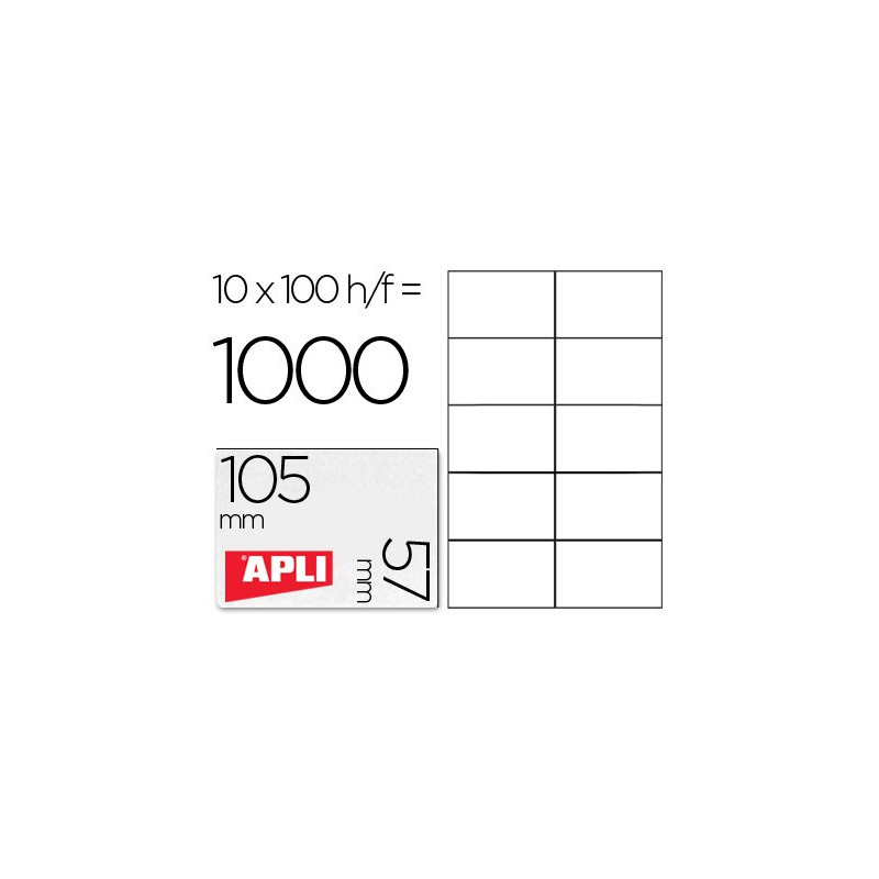 Caja Etiquetas APLI 105 x 57 mm. 100 hojas