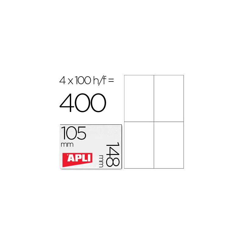 Caja Etiquetas APLI 105 x 148 mm. 100 hojas