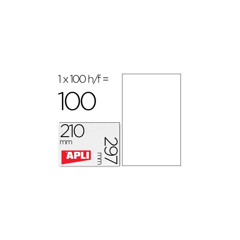 Caja Etiquetas APLI 210 x 297 mm. 100 hojas