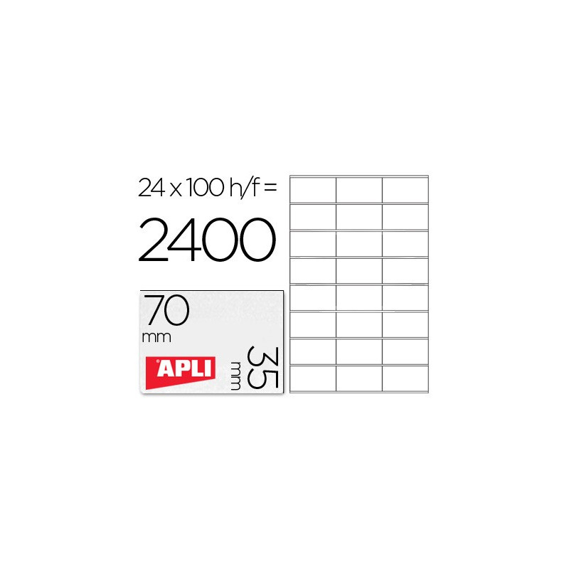 Caja Etiquetas APLI 70 x 35 mm. 100 hojas