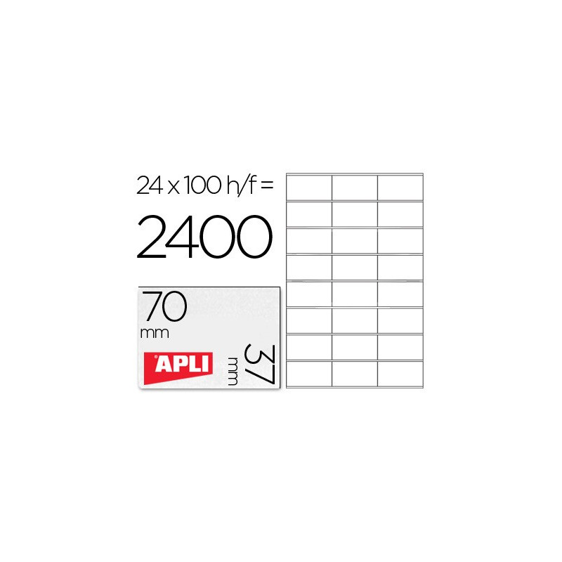 Caja Etiquetas APLI 70 x 37 mm. 100 hojas