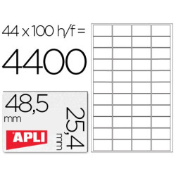 Caja Etiquetas APLI 48.5 x 25.4 mm. 100 hojas
