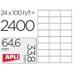 Caja Etiquetas APLI 64.6 x 33.8 mm. 100 hojas
