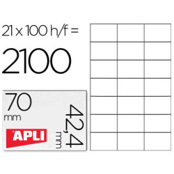 Caja Etiquetas APLI 70 x 42.4 mm. 100 hojas