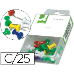 Caja de 25 agujas de señalización (Push pins) de colores