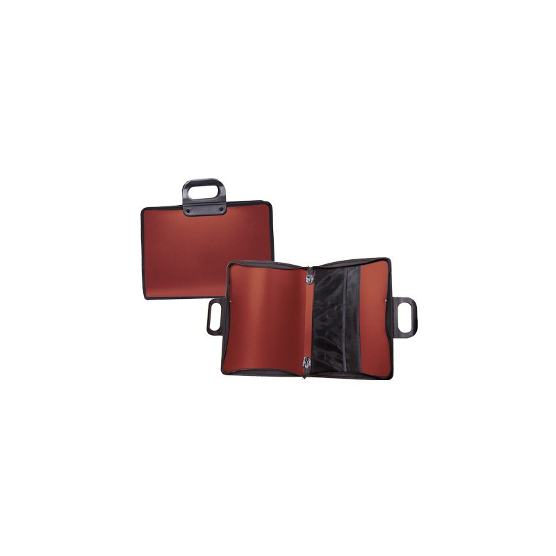  Maletín cartera portadocumentos rojo con cremallera