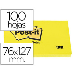  Taco de notas POST-IT de 76 x 127 mm. amarillas lisas