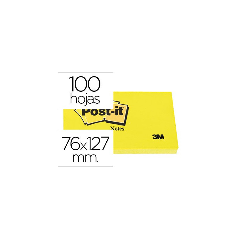  Taco de notas POST-IT de 76 x 127 mm. amarillas lisas