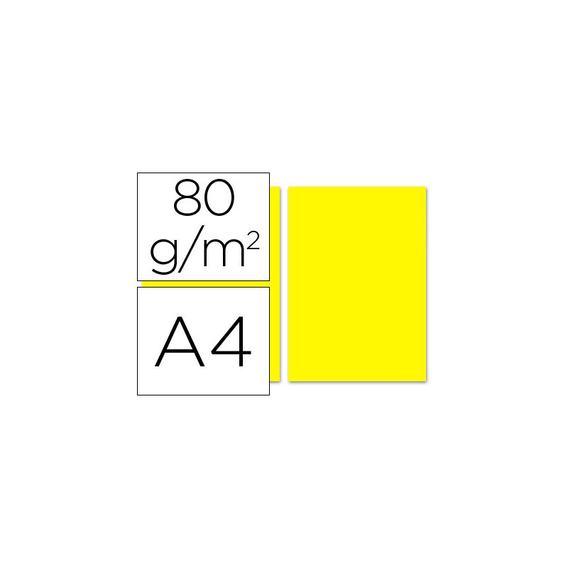  Papel A-4 de  80 grs. color amarillo (100 hojas)
