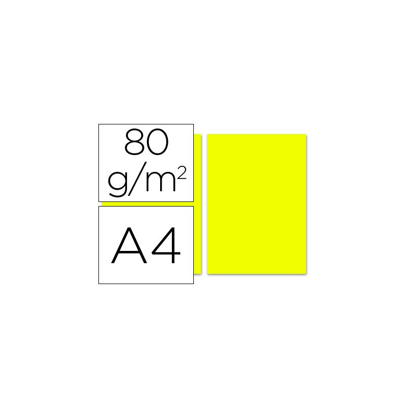  Papel A-4 de  80 grs. color amarillo limón (100 hojas)