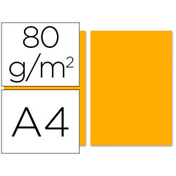  Papel A-4 de  80 grs. color naranja (100 hojas)