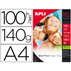 Papel fotográfico Apli Glossy 140 grs (100 hojas A-4)