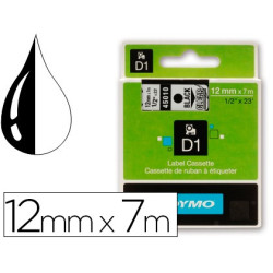 Cinta DYMO D1 plastificada cinta transparente letra negra 12 mm