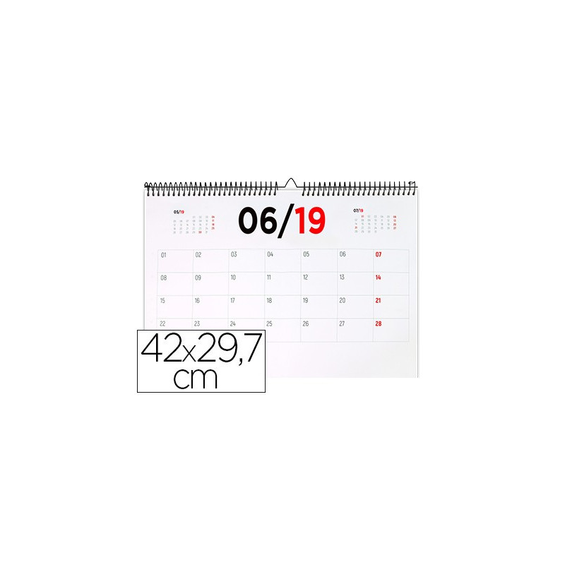 Calendario de pared 2019 tamaño A3 encuadernado en espiral