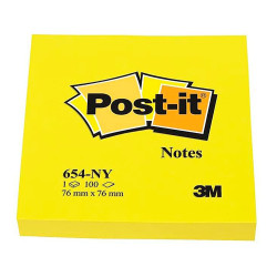  Taco de notas Post-it de 76 x 76 mm. en color amarillo NEÓN