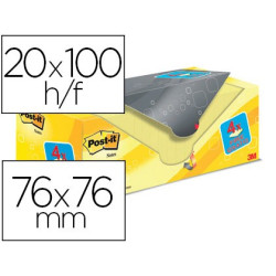 Pack ahorro de notas POST-IT de  76 x 76 mm. amarillas (24 blocks)