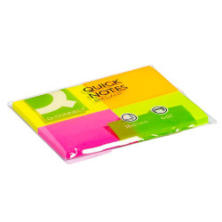  Pack de 4 bloc de notas adhesivas quita y pon de 40 x 50 mm. colores neón