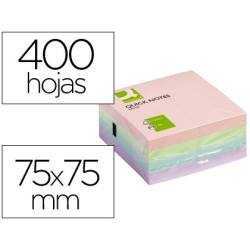 Cubo de notas adhesivas de quita y pon con 400 hojas color pastel