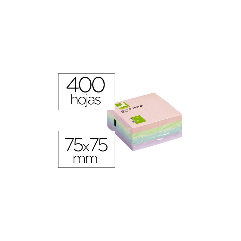 Cubo de notas adhesivas de quita y pon con 400 hojas color pastel