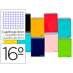 Cuaderno  SMART tamaño  16º APAISADO (75 x 106 mm) con cuadricula de 4 mm. (Pack 10 uds.)