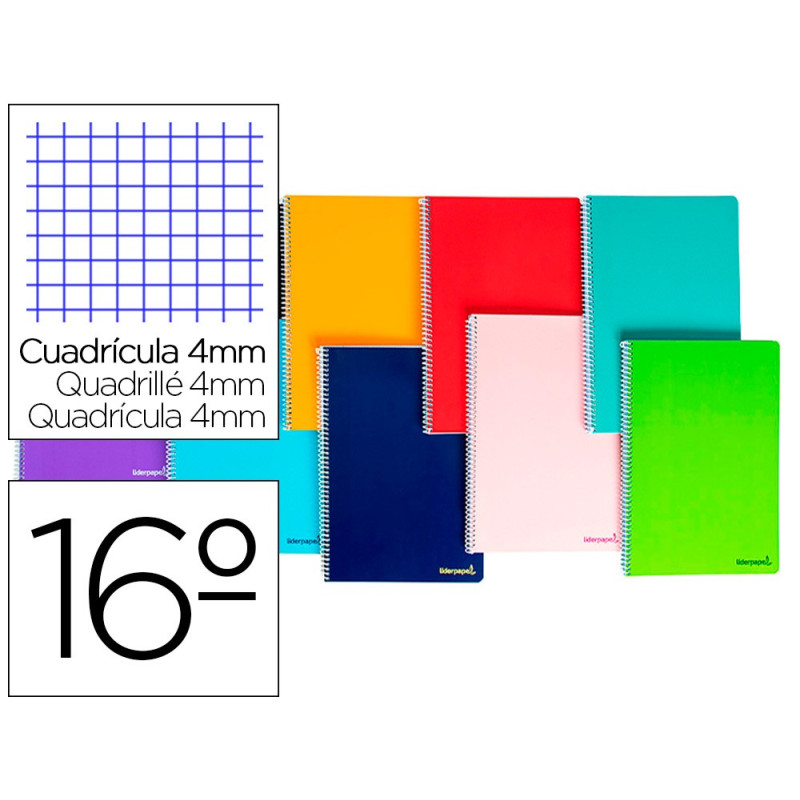 Cuaderno  SMART tamaño  16º NATURAL (75 x 105 mm) con cuadricula de 4 mm. (Pack 10 uds.)