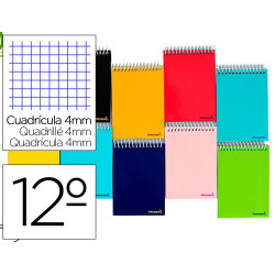 Cuaderno  SMART tamaño 12º APAISADO (85 x 125 mm) con cuadricula de 4 mm. (10 Uds.)