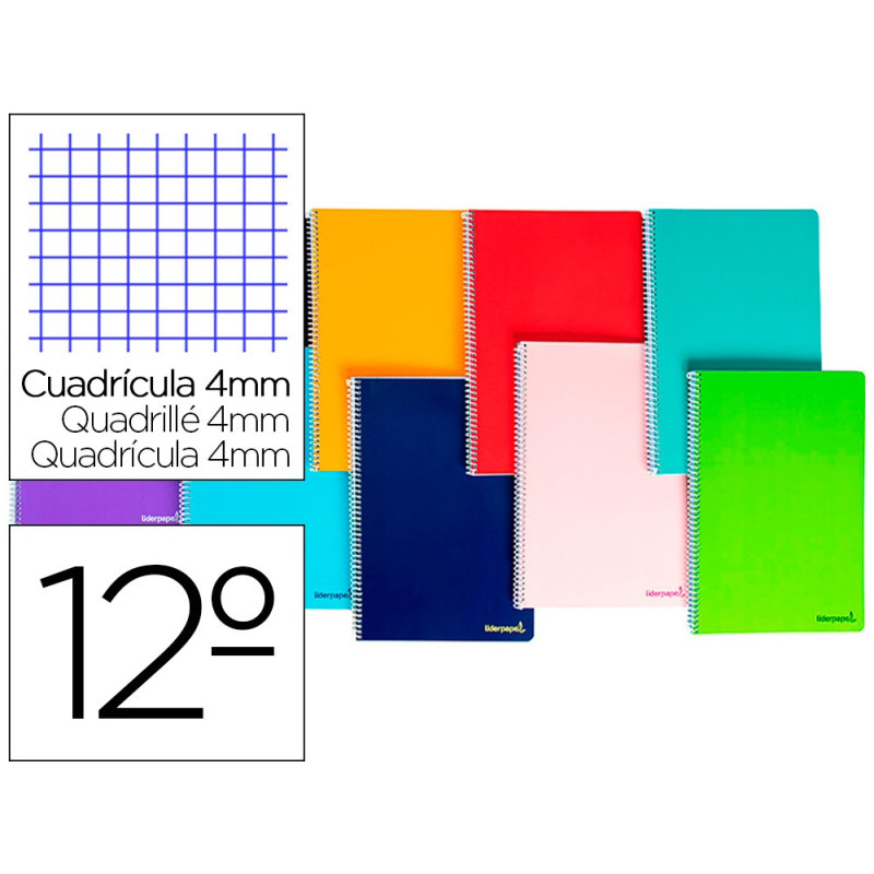 Cuaderno  SMART tamaño 12º NATURAL (85 x 125 mm) con cuadricula de 4 mm. (10 Uds.)