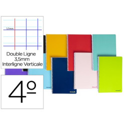 Cuaderno  SMART tamaño cuarto con rayado montessori 3,5 mm.