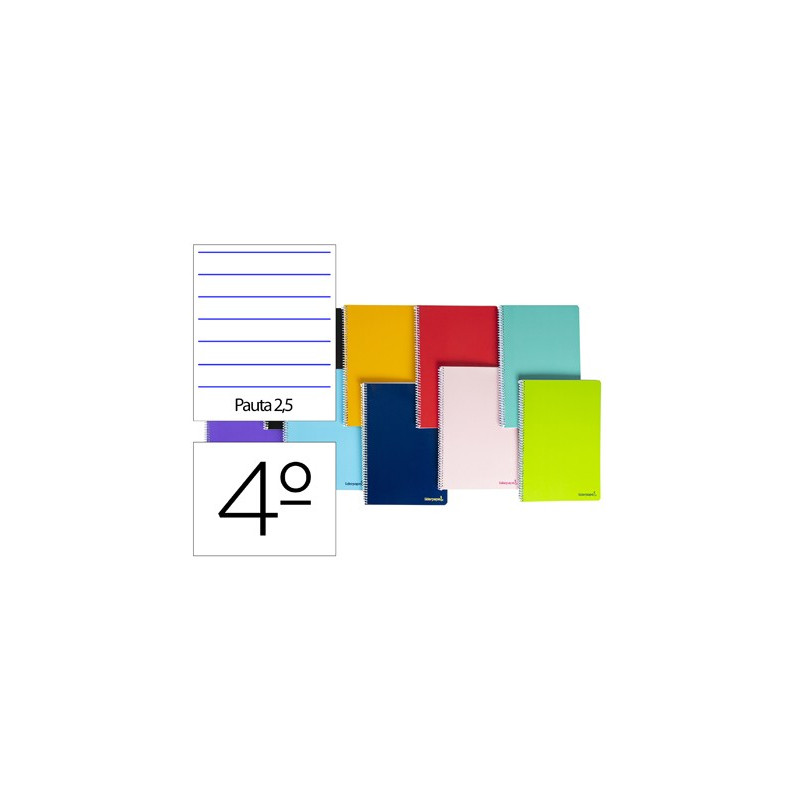 Cuaderno  SMART tamaño cuarto de 2 rayas de 2,5 mm. 