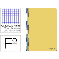 Cuaderno  SMART tamaño folio con cuadricula de 4 mm. AMARILLO