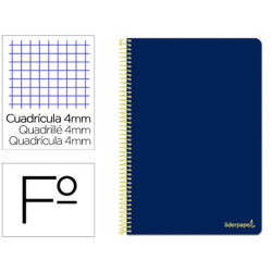 Cuaderno  SMART tamaño folio con cuadricula de 4 mm. AZUL MARINO