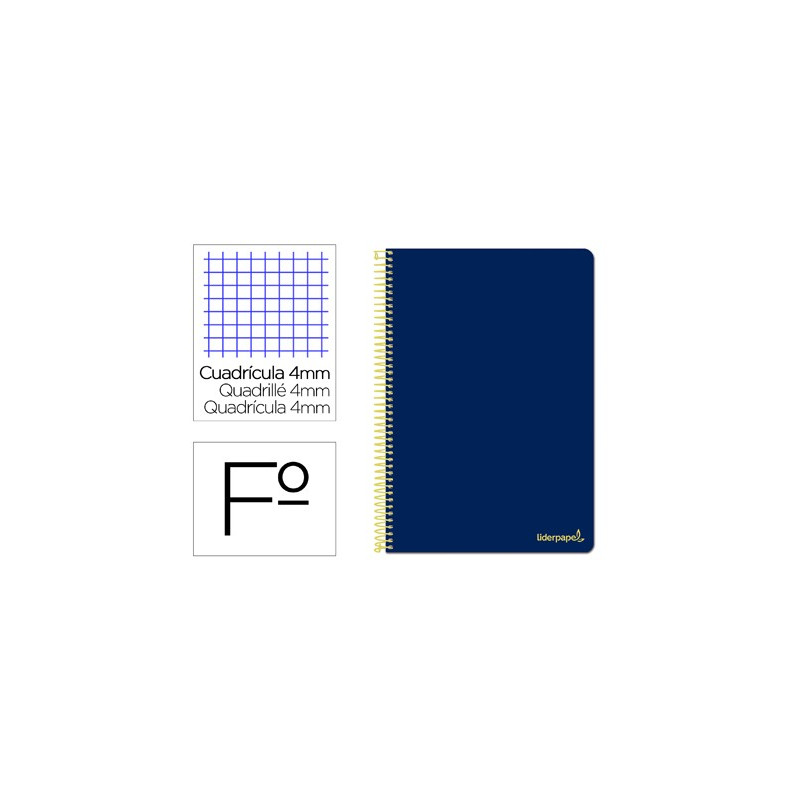 Cuaderno  SMART tamaño folio con cuadricula de 4 mm. AZUL MARINO