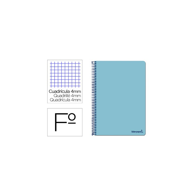 Cuaderno  SMART tamaño folio con cuadricula de 4 mm. CELESTE