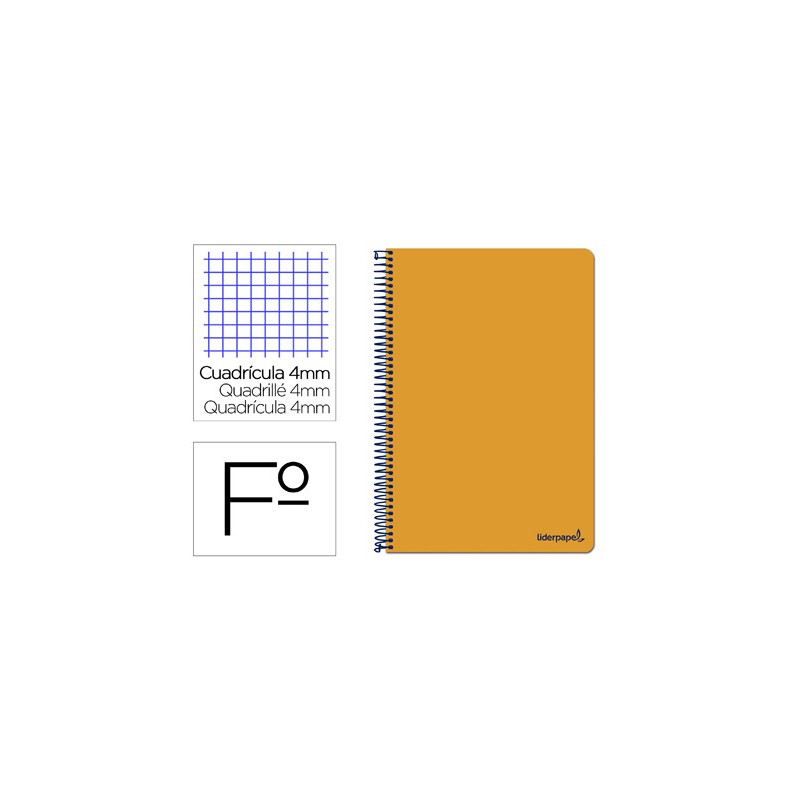 Cuaderno  SMART tamaño folio con cuadricula de 4 mm. NARANJA