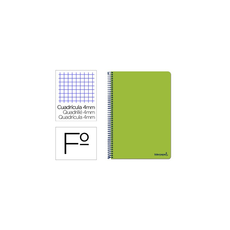 Cuaderno  SMART tamaño folio con cuadricula de 4 mm. VERDE