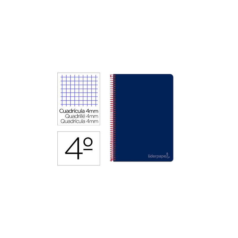 Cuaderno Witty tamaño cuarto con cuadricula de 4 mm color azul