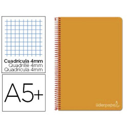 Cuaderno Witty tamaño cuarto con cuadricula de 4 mm color naranja