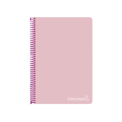 Cuaderno Witty tamaño cuarto con cuadricula de 4 mm color rosa