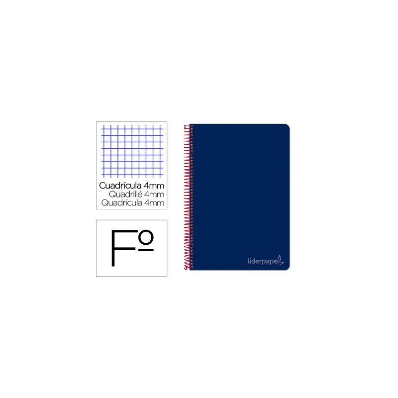 Cuaderno Witty tamaño folio con cuadricula de 4 mm color azul oscuro