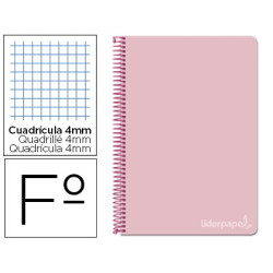 Cuaderno Witty tamaño folio con cuadricula de 4 mm color rosa