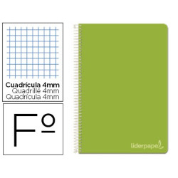 Cuaderno Witty tamaño folio con cuadricula de 4 mm color verde