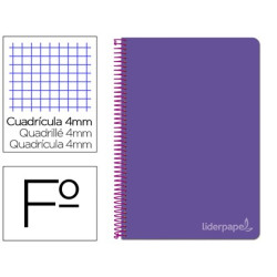 Cuaderno Witty tamaño folio con cuadricula de 4 mm color violeta