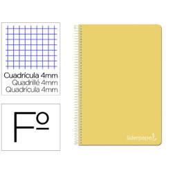 Cuaderno Witty tamaño folio con cuadricula de 4 mm color amarillo