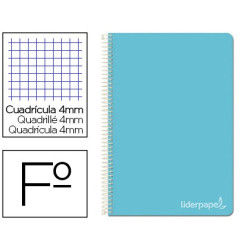 Cuaderno Witty tamaño folio con cuadricula de 4 mm color celeste