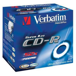 CAJA DE 10 CD-R VERBATIM 52x 700 MB/80 MIN. JEWEL CASE