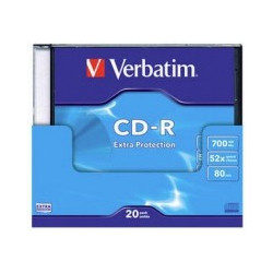 PACK DE 20 CD-R VERBATIM 52x 700 MB SLIM