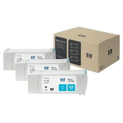 Kit de 3 cartuchos HP 83 para DESINGJET 5000 tinta cian UV (C5073A)