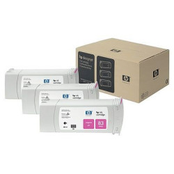 Pack de 3 cartuchos HP 83 para DESINGJET 5000 tinta magenta UV (C5074A)